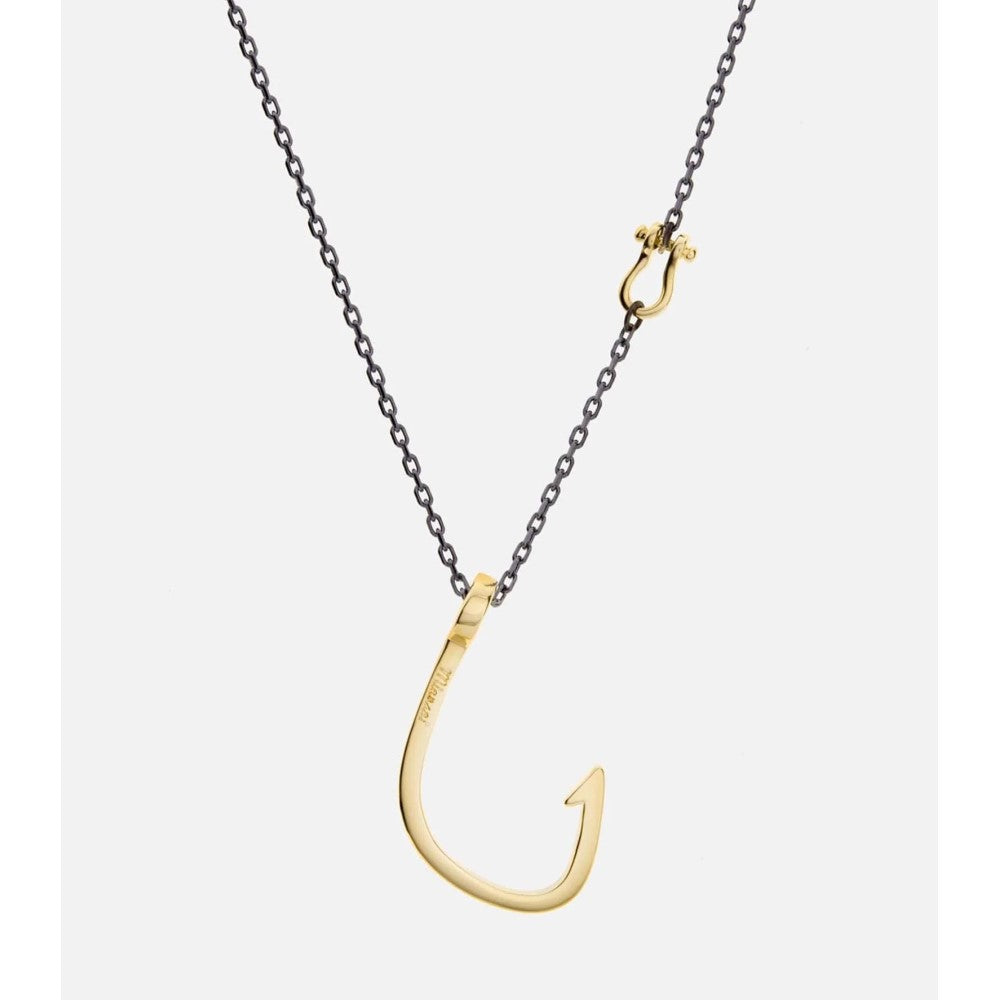 Hooked Necklace, Polished Gold