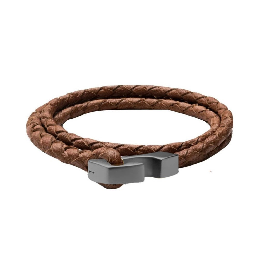 Bracelet - Ipsum, Matte Black Rhodium / Leather