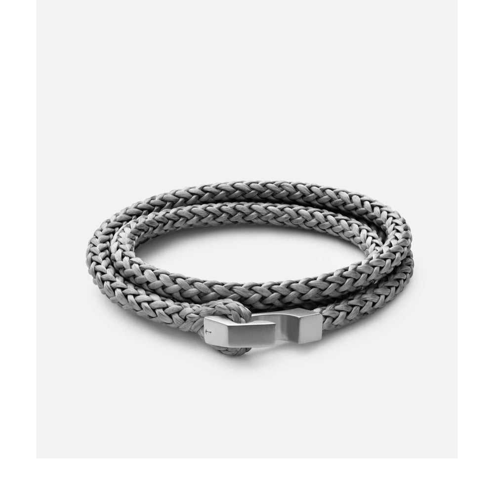 Bracelet - Ipsum, Sterling Silver / Rope, Gray