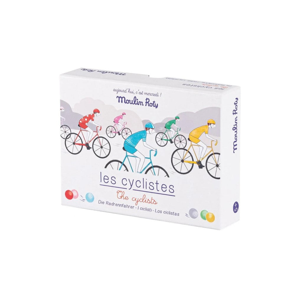 Juego de 6 ciclistas con canicas