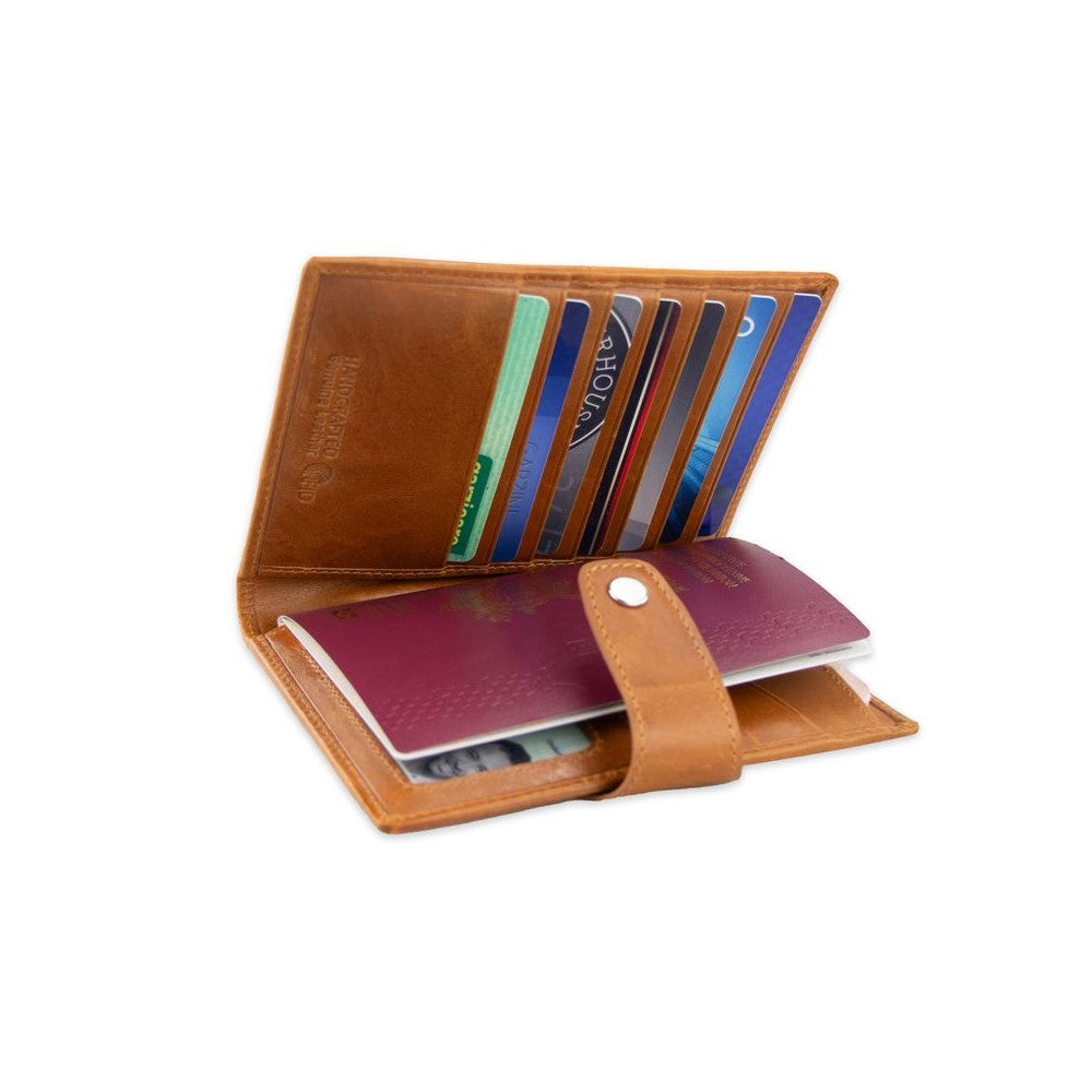 Passport Holder AirTag  - Brushed Cognac