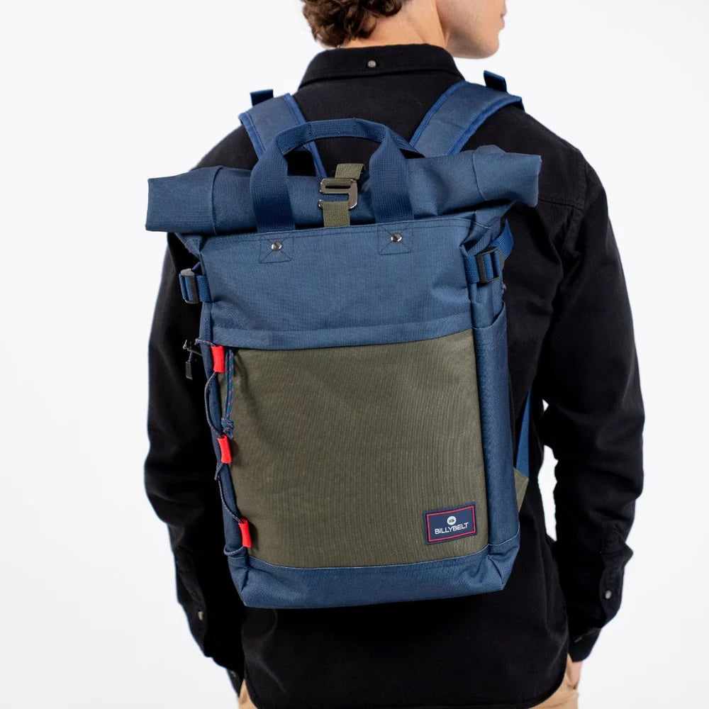 Rolltop Backpack - Navy/Khaki