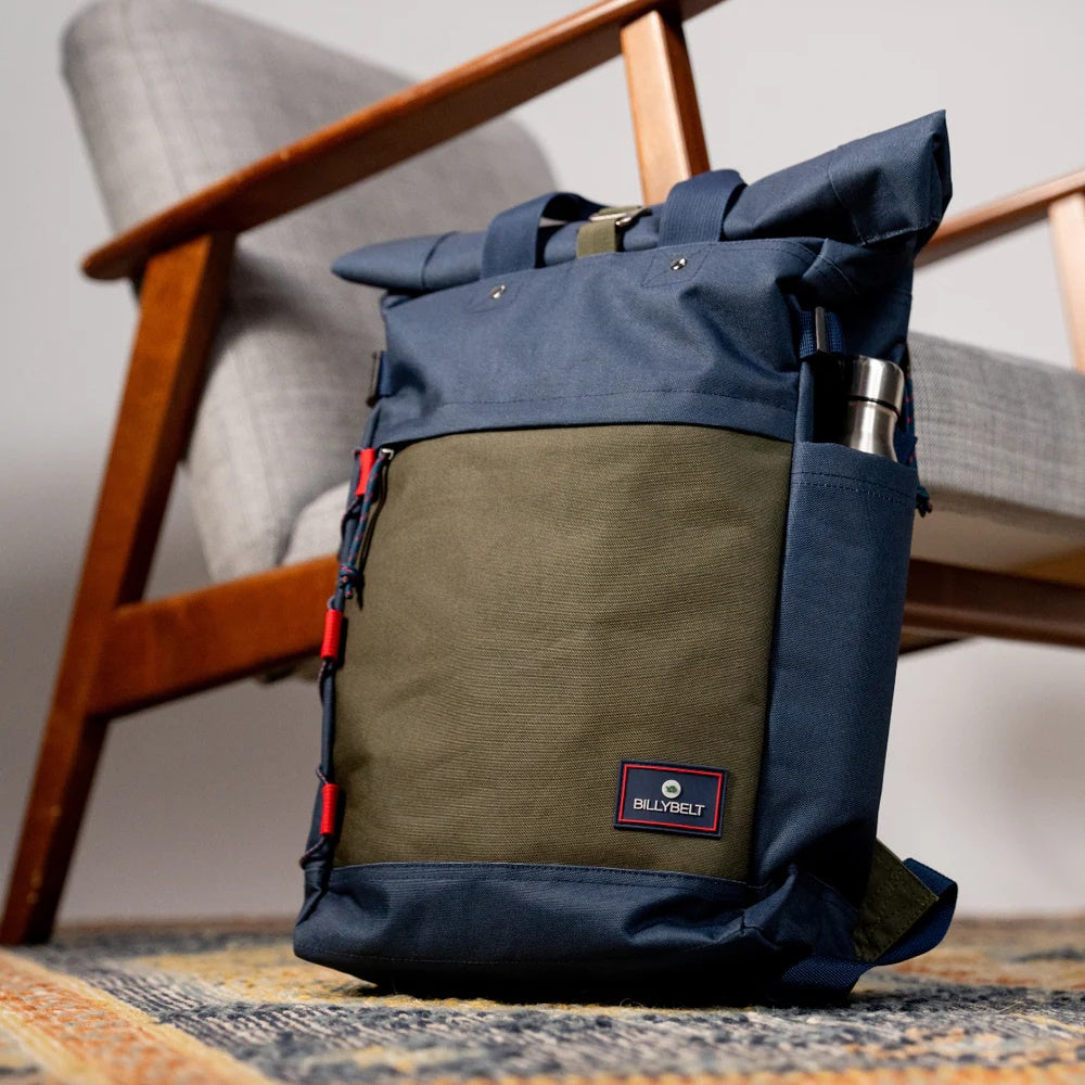Rolltop Backpack - Navy/Khaki