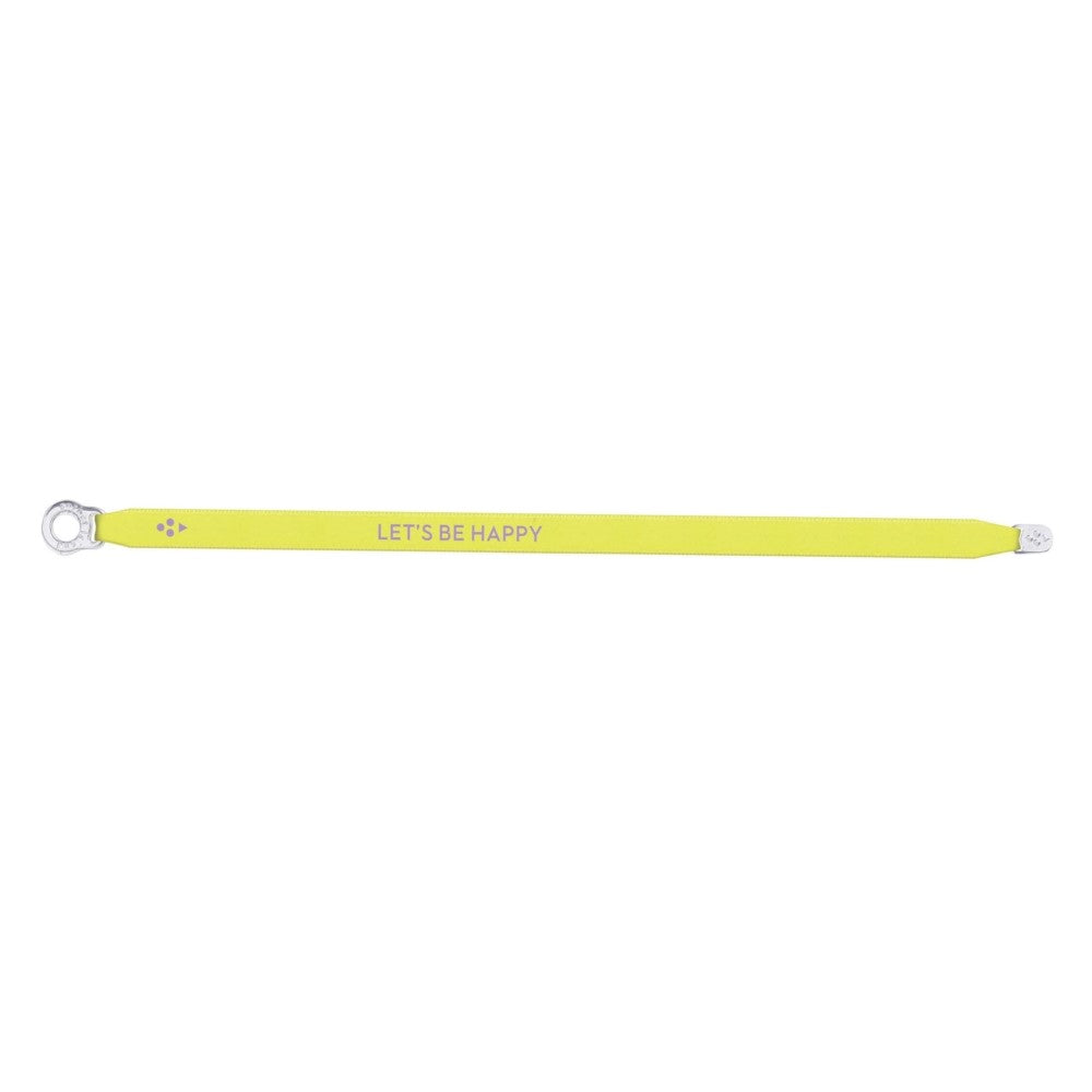 Satin Bracelet - Lets Be Happy - Neon Yellow