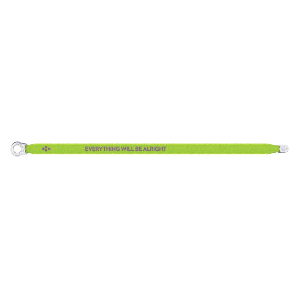 Satin Bracelet - Everything Will Be Allright - Neon Green