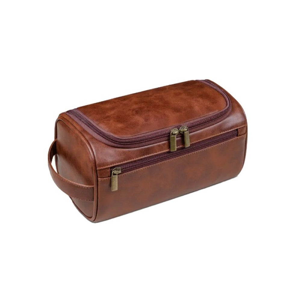 Toiletry Bag - Brown Leather