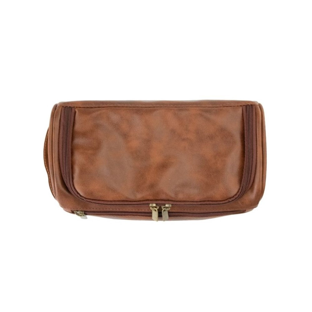 Toiletry Bag - Brown Leather