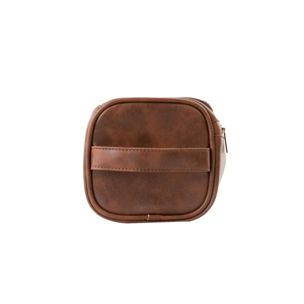 Toiletry Bag - Brown Leather