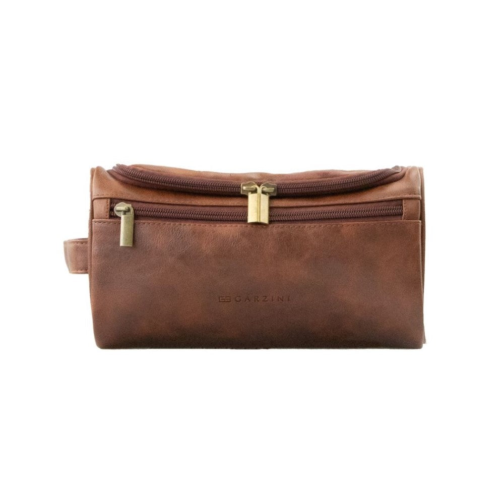 Toiletry Bag - Brown Leather