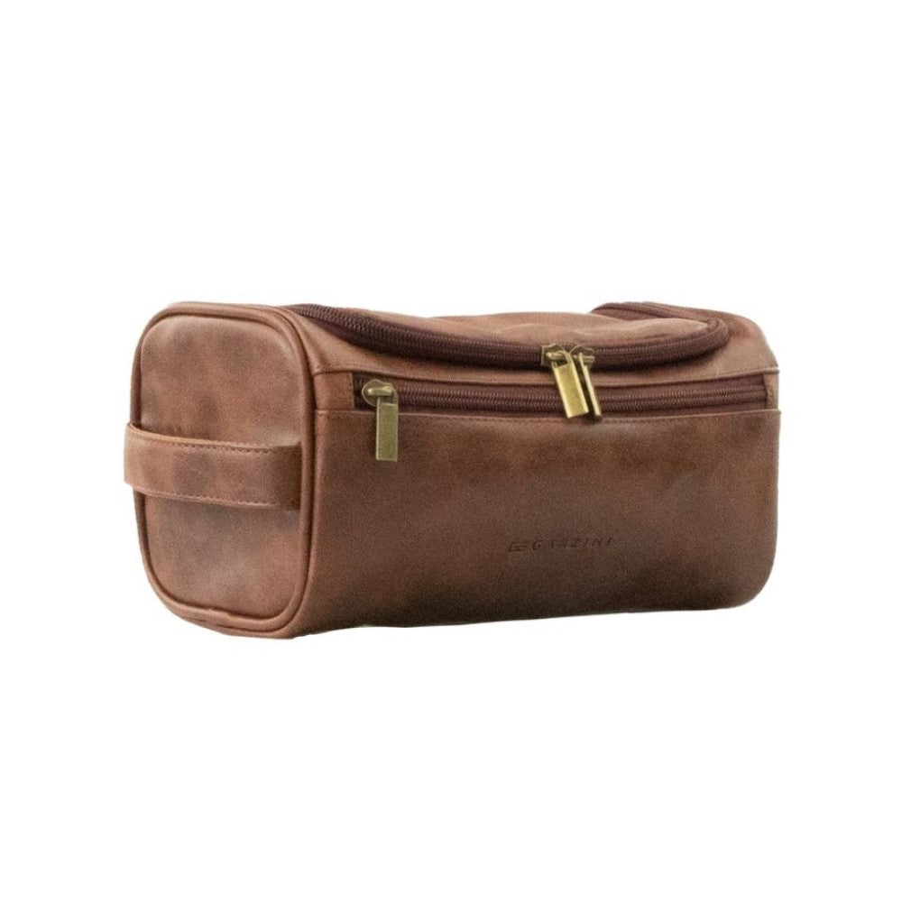 Toiletry Bag - Brown Leather