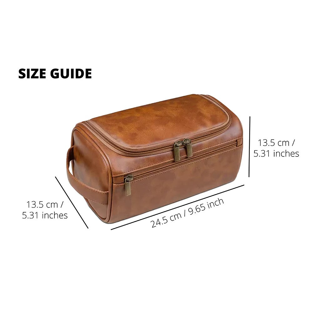 Toiletry Bag - Cognac Leather