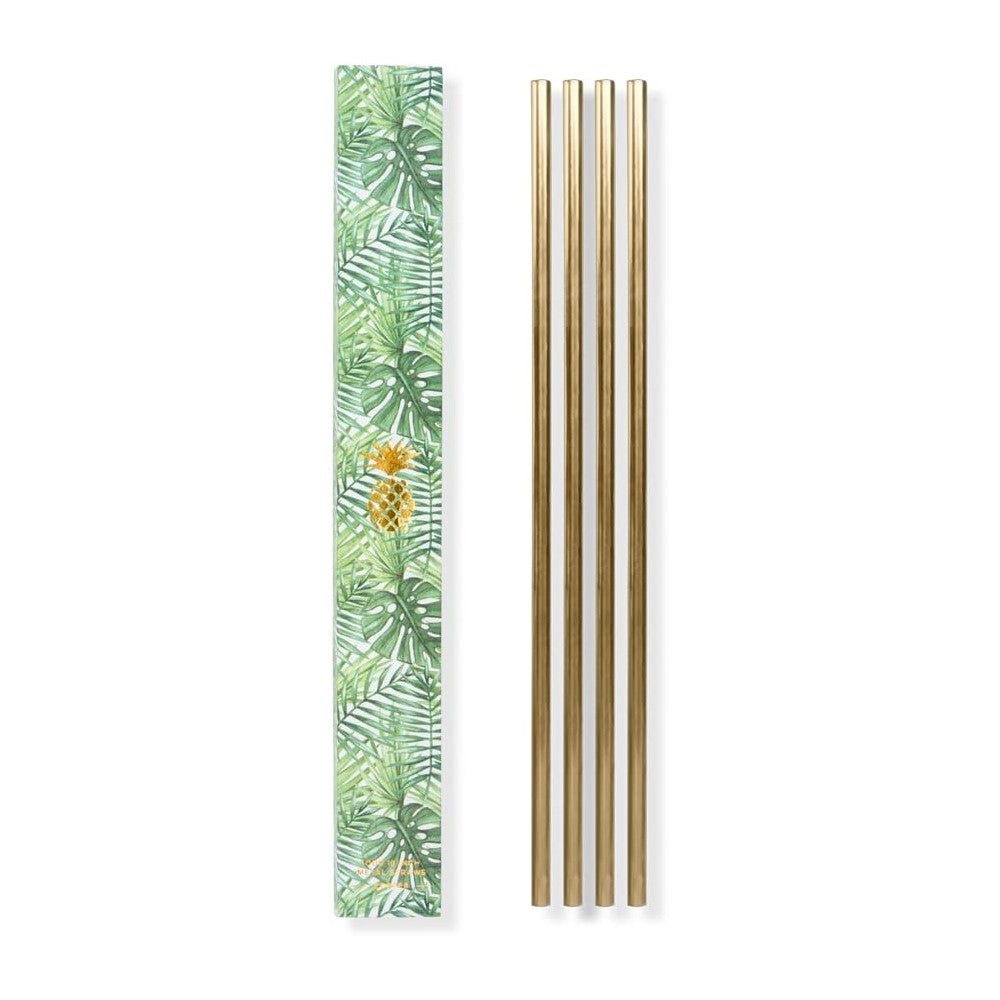 Gold plated straw (set of 4)