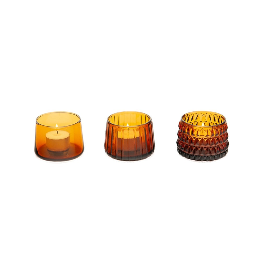 Dim T-light set of 3 - Amber