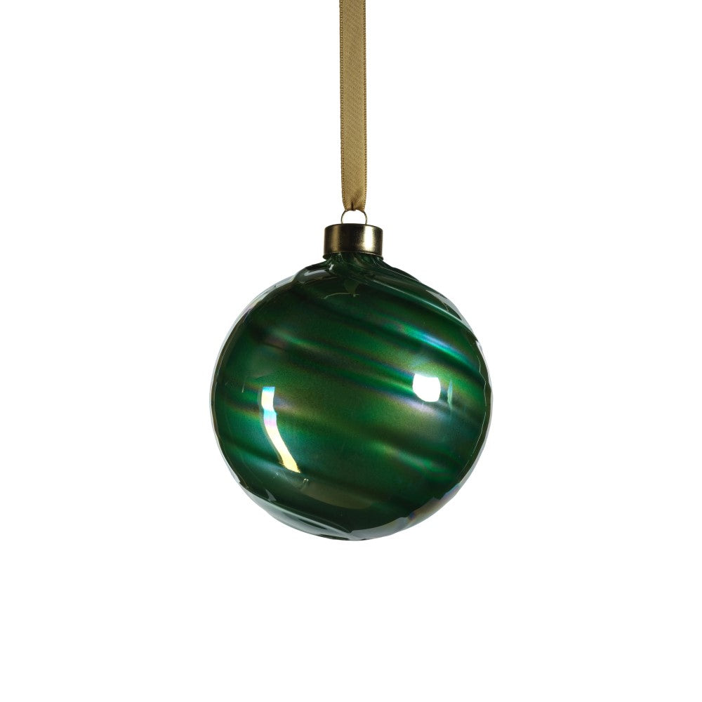 Pearl Luster Ball Ornament - Green