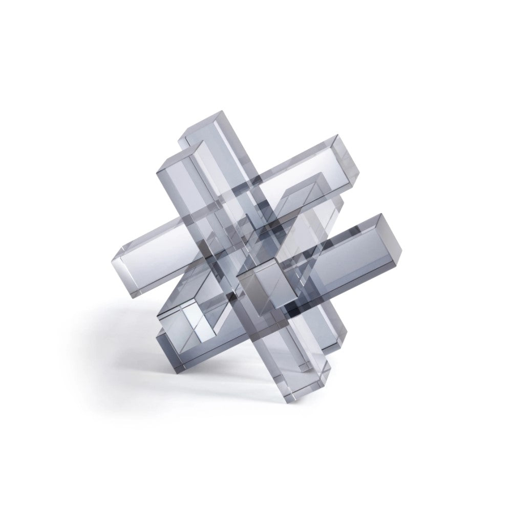 Crystal Glass Bookend - Smoke