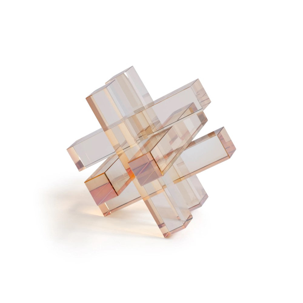 Crystal Glass Bookend - Light Amber
