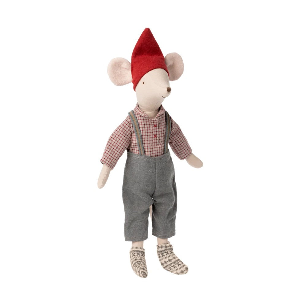 Christmas Mouse in Overall, Medium  - Boy