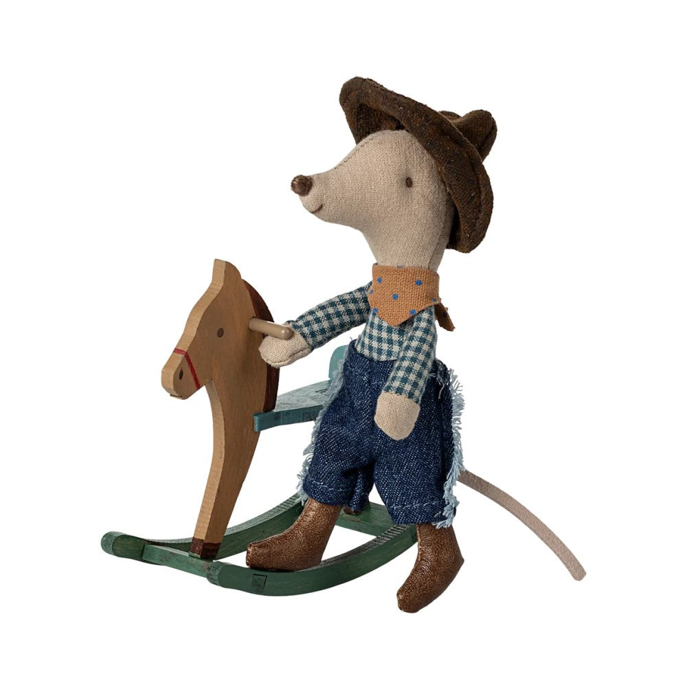 Cowboy Mouse on Rocking Horse, Little Brother
