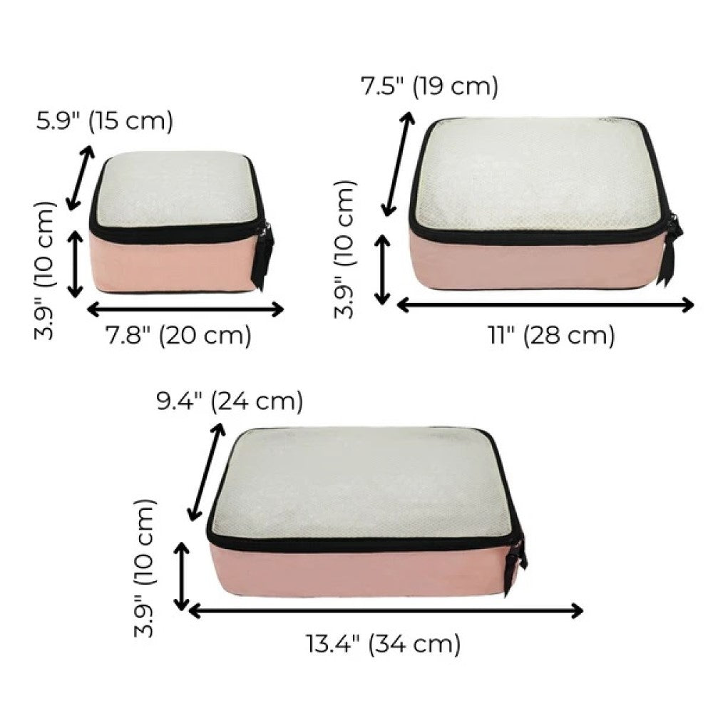 Cotton packing cubes - Pink/blush