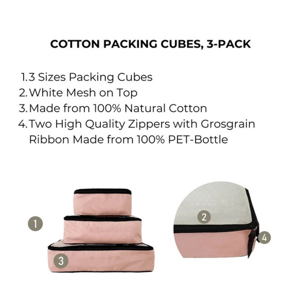 Cotton packing cubes - Pink/blush