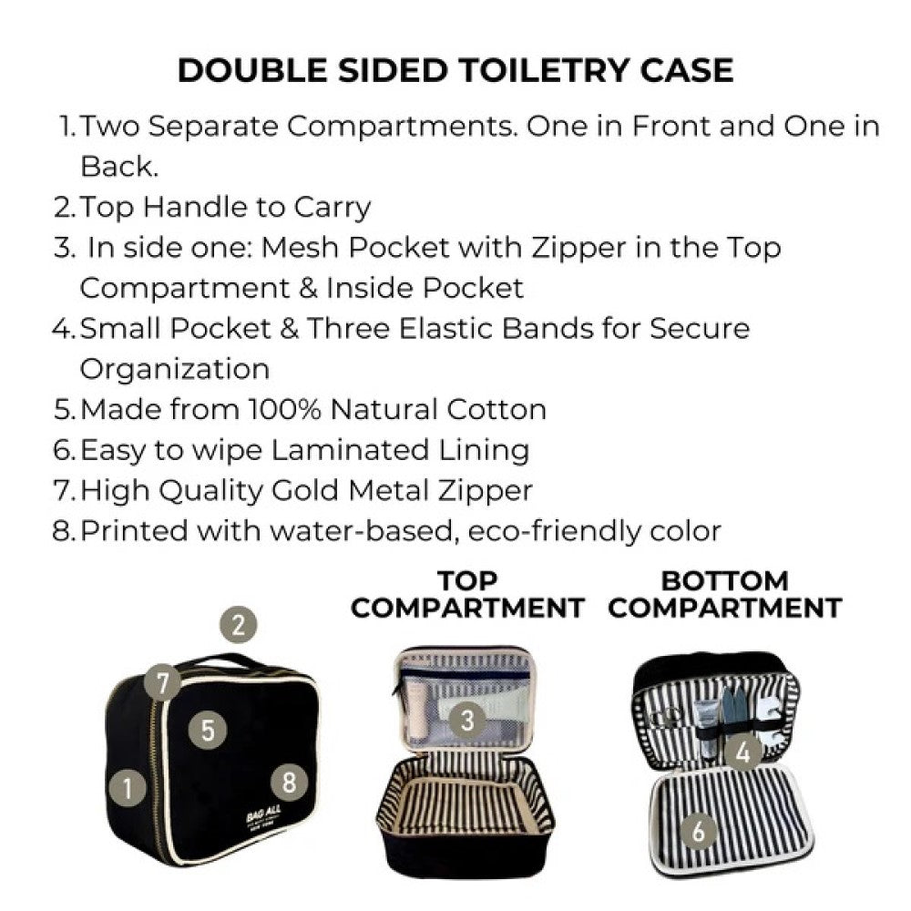 Double sided toiletry case - Black