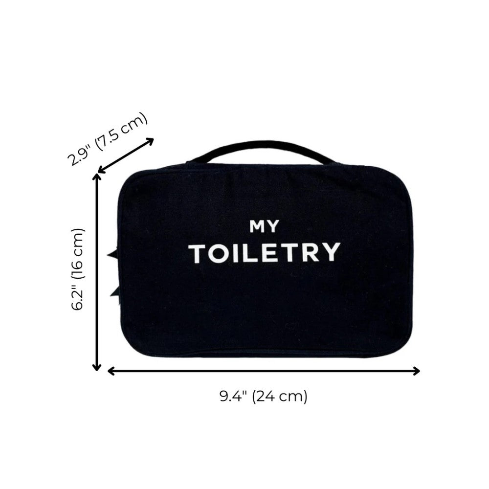 Folding/ hanging toiletry case - Black