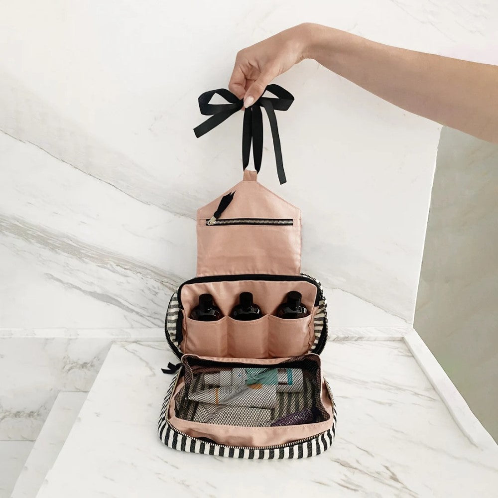 Folding/ hanging toiletry case - Striped