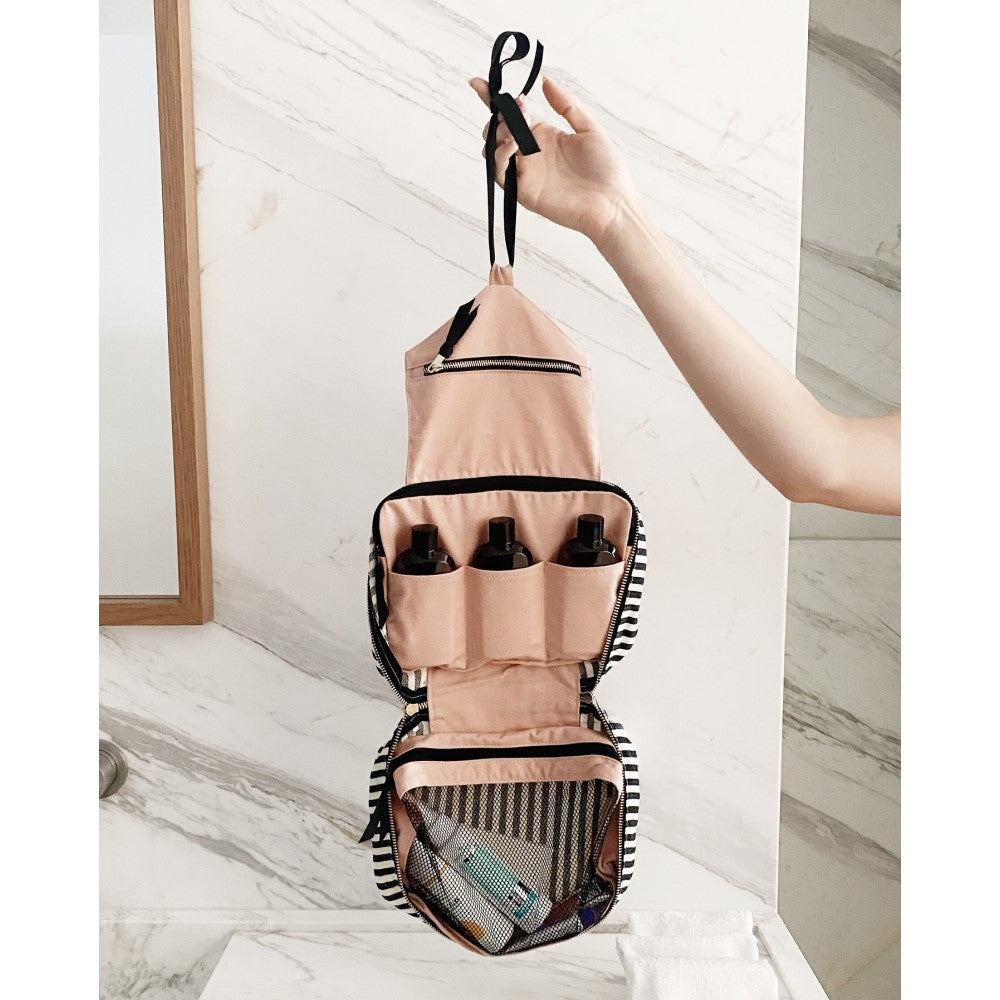 Folding/ hanging toiletry case - Striped