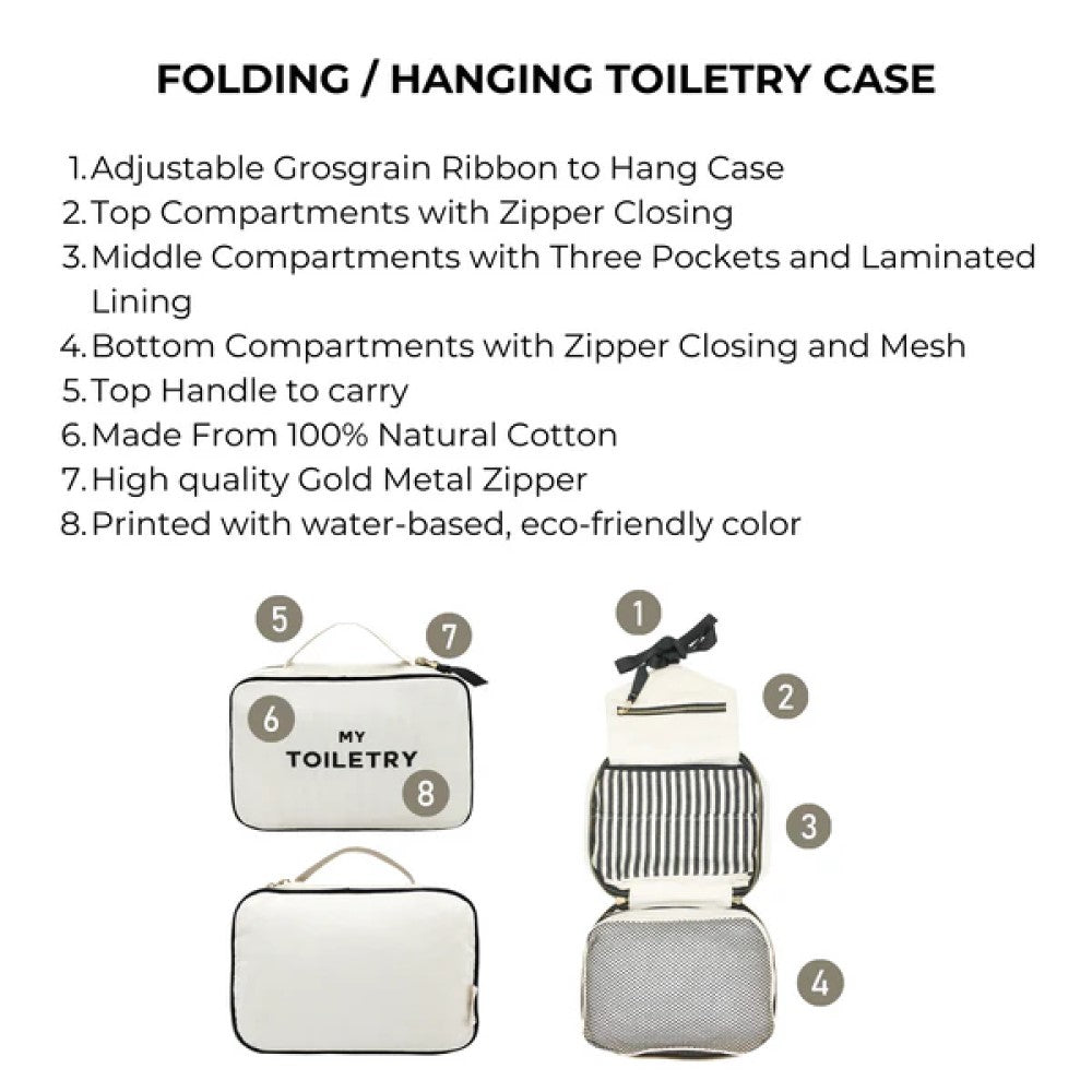 Folding/ hanging toiletry case - Cream