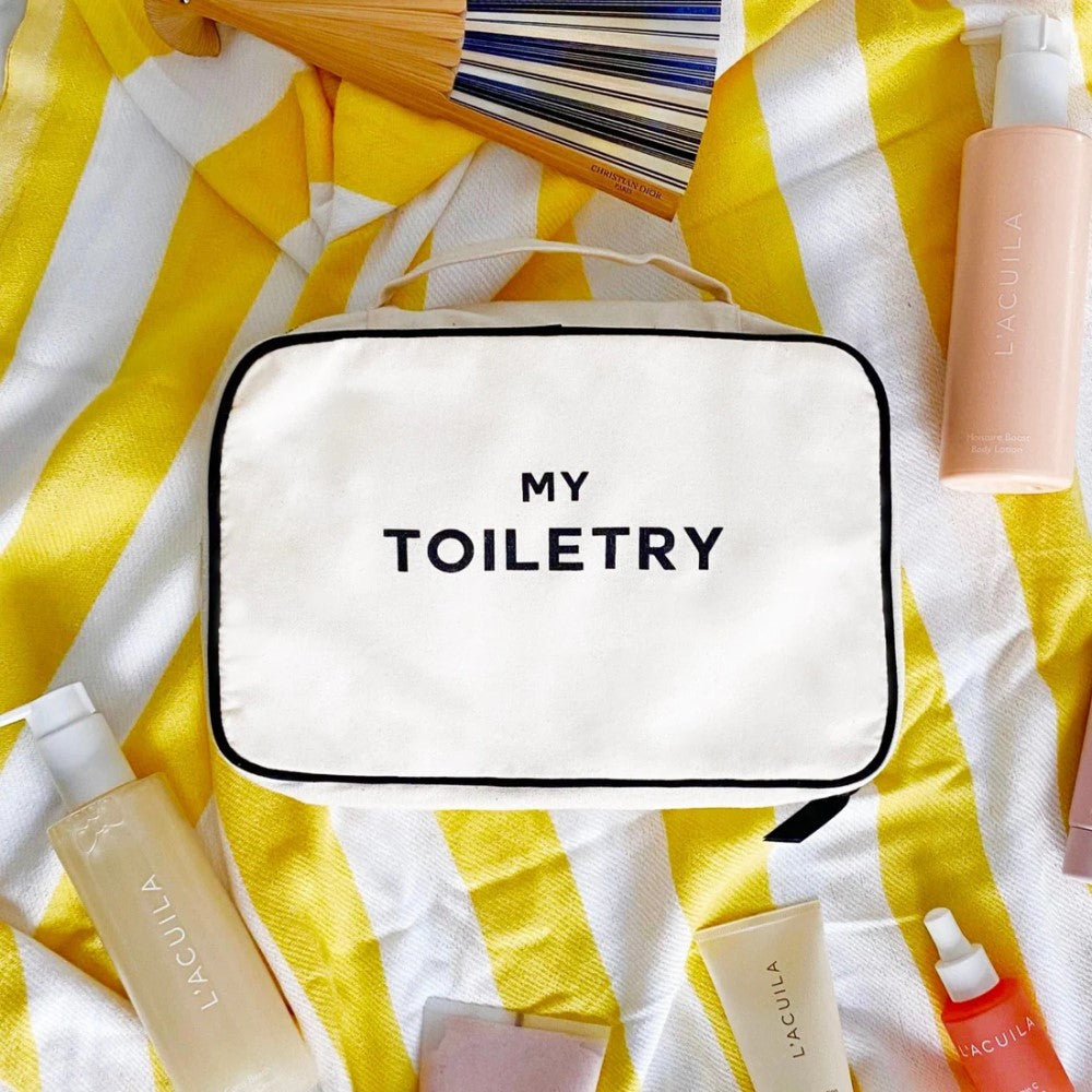 Folding/ hanging toiletry case - Cream