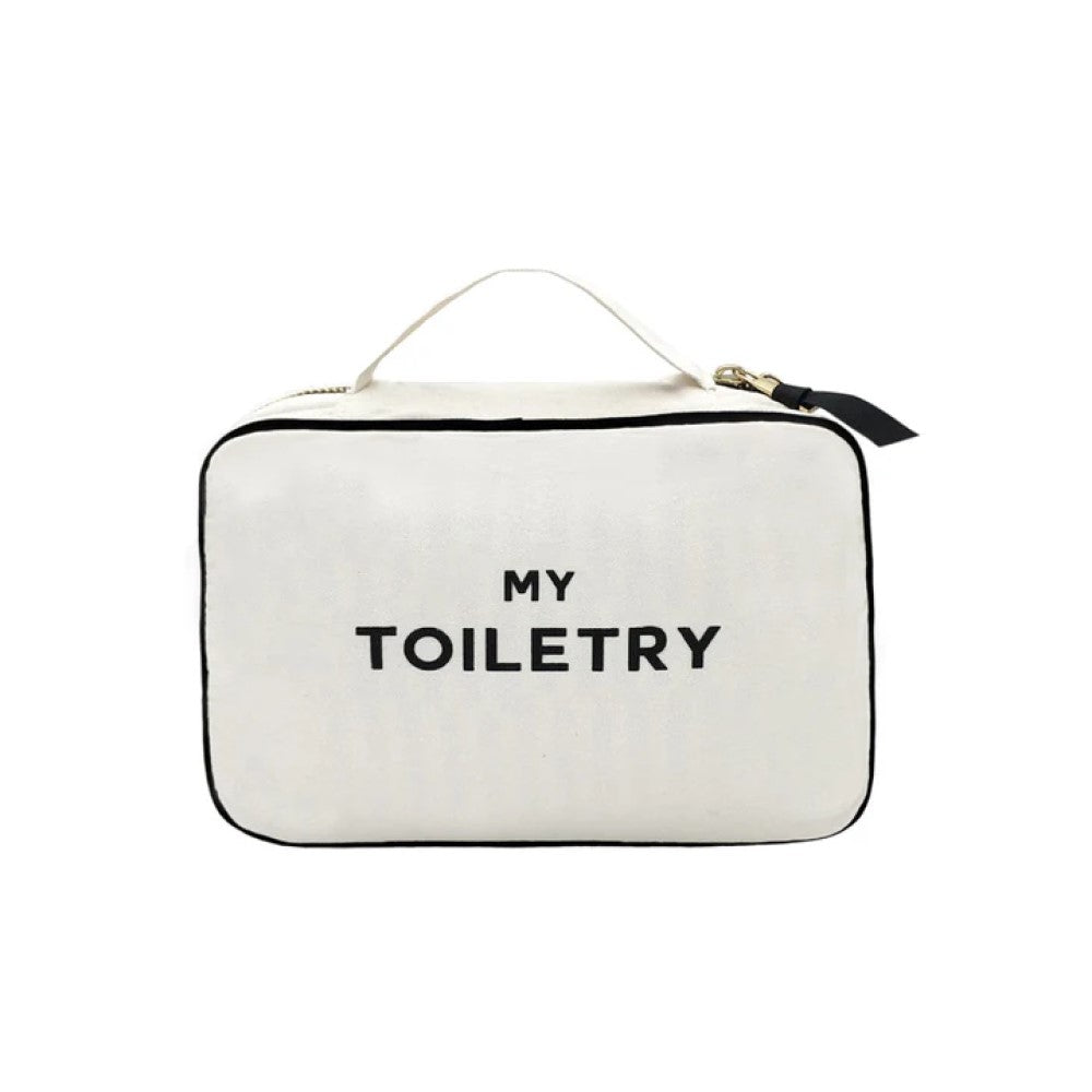 Folding/ hanging toiletry case - Cream