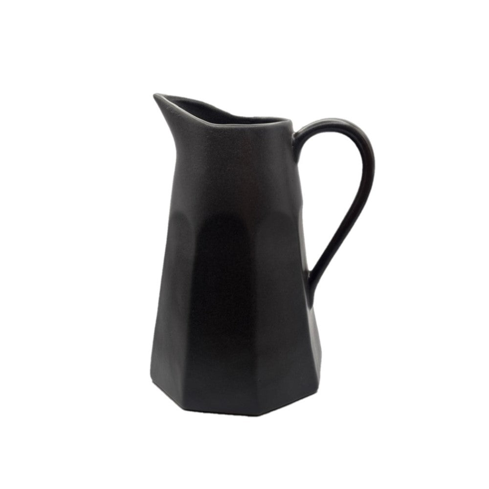 Leather Vint Pitcher, Dark Grey