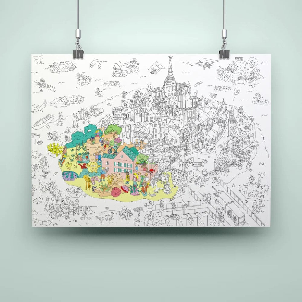 Coloring Poster - Mont Saint Michel 100x70