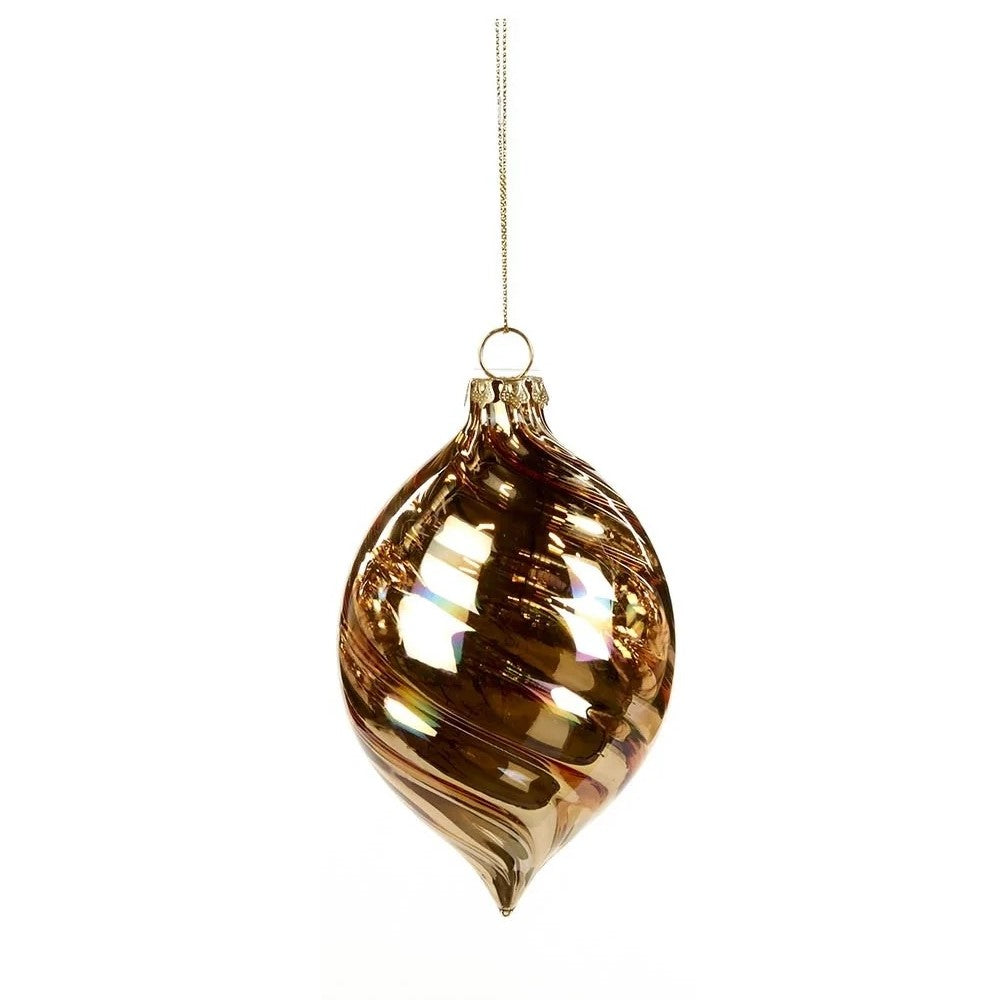 Glass Swirl Ball - Gold