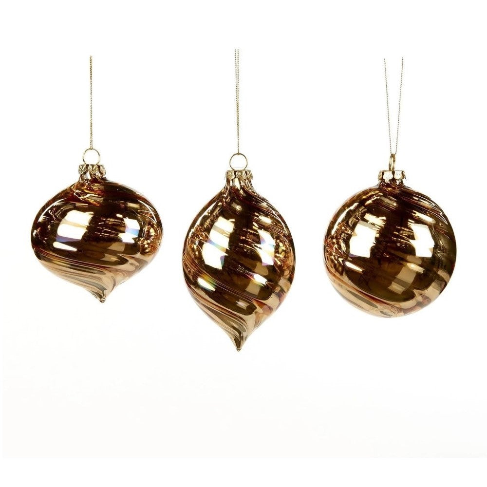 Glass Swirl Ball - Gold