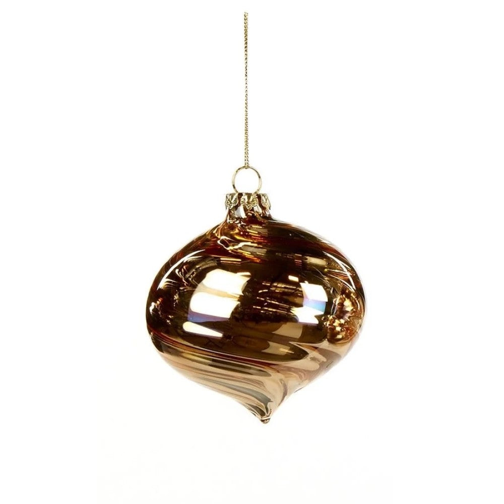 Glass Swirl Ball - Gold