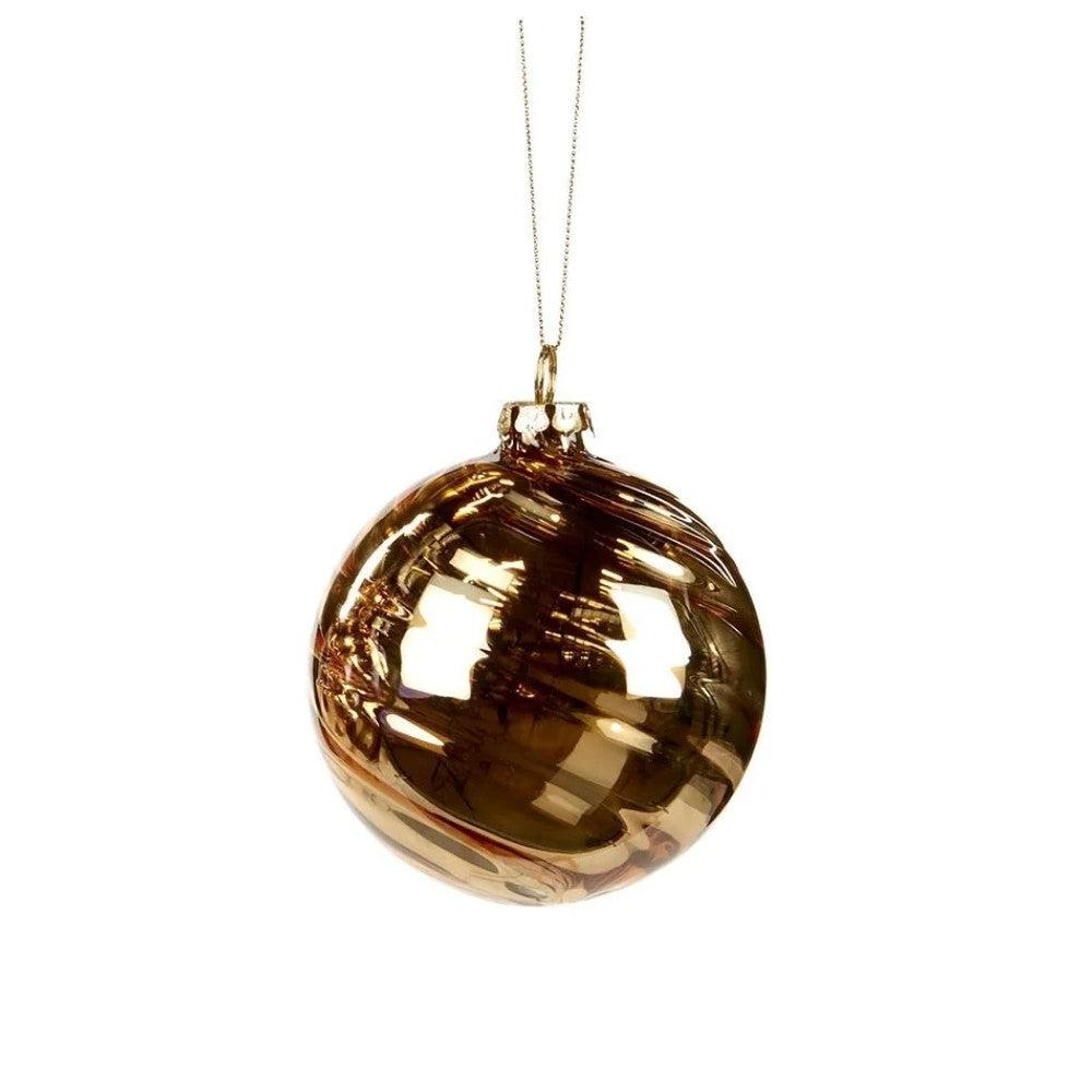 Glass Swirl Ball - Gold