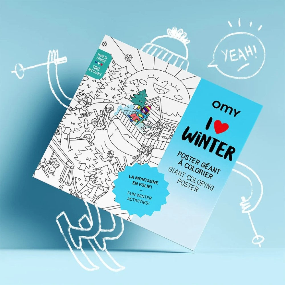 Coloring Poster - I Love Winter 100x70