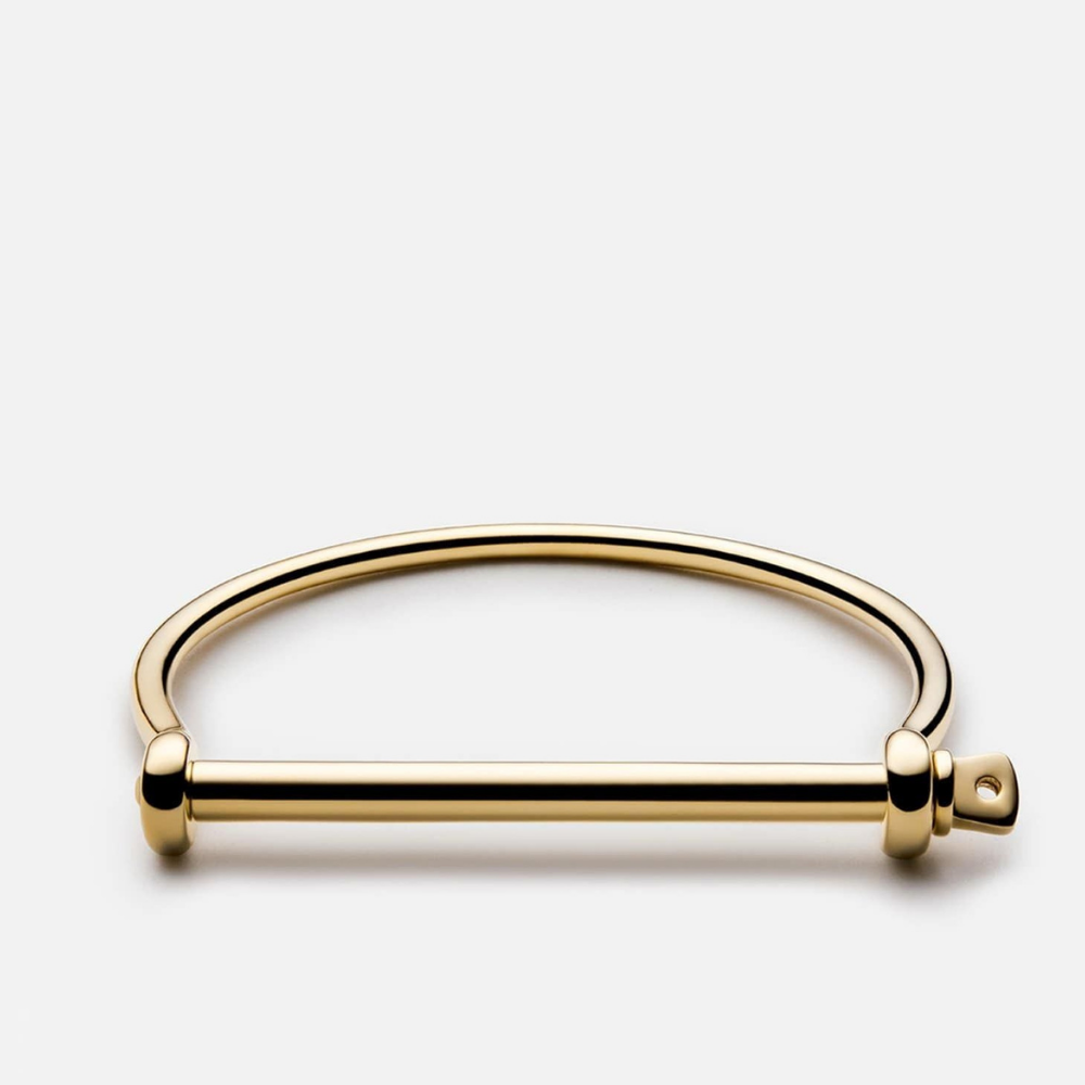Bracelet - Thin Screw Cuff, Gold / S