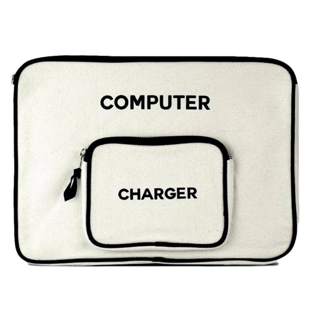 Laptop Case with charger pocket natural