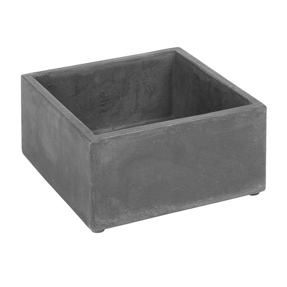 Cement Pot with Holes Black Square
