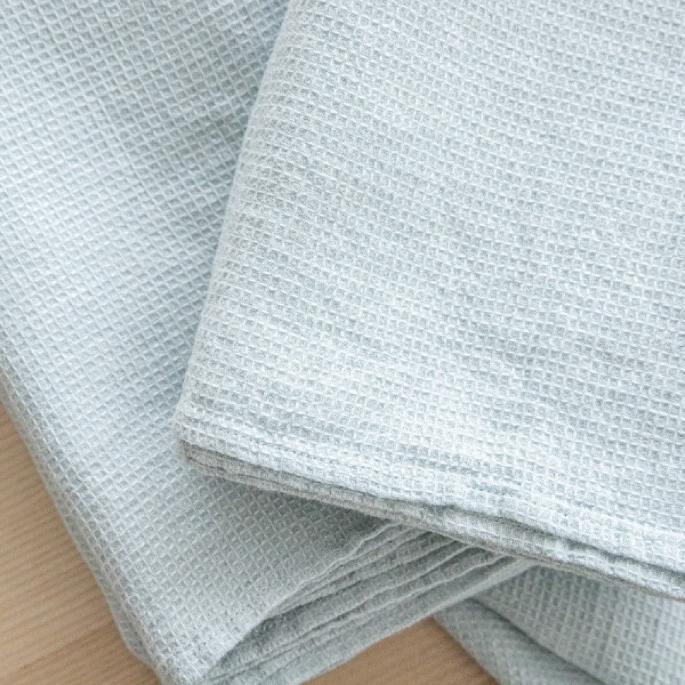 2x Waffle Hand towel - Washed Ice Blue linen