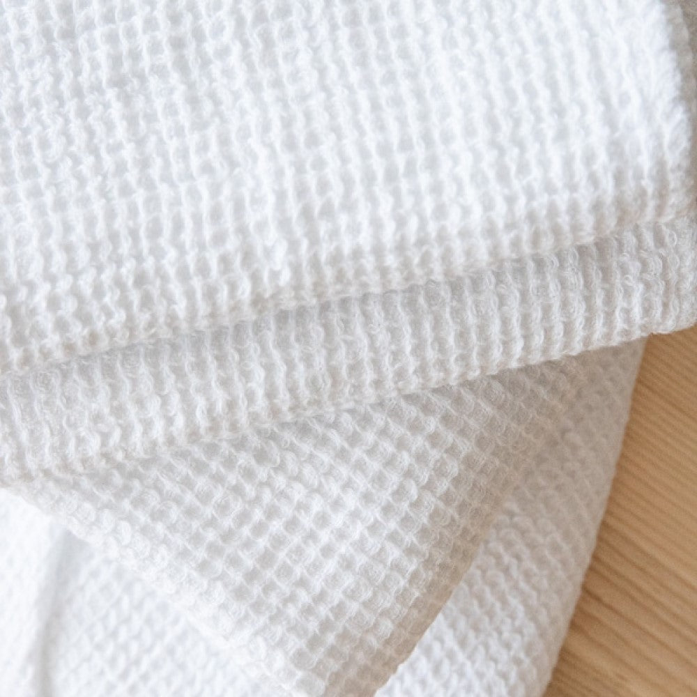 Waffle Big Bath towel - White linen