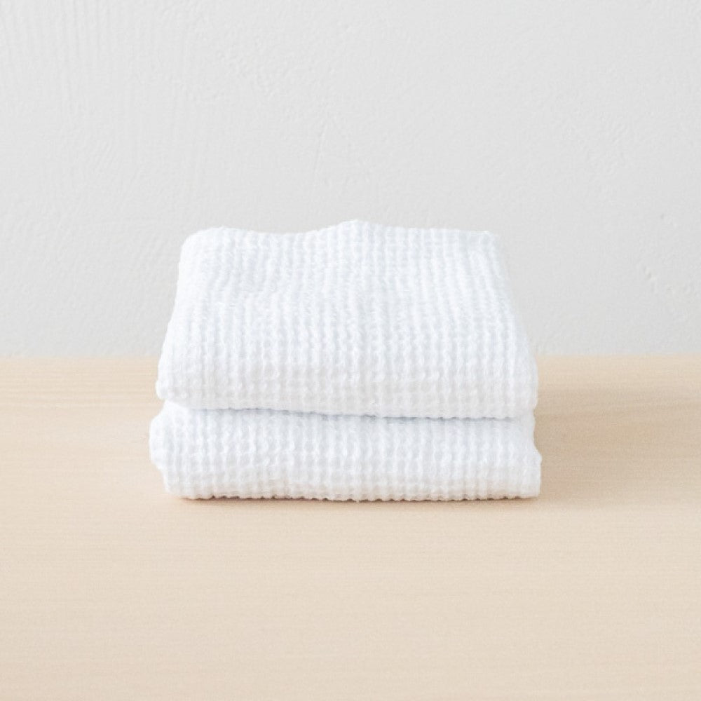 2x Big Waffle Hand towel - White linen