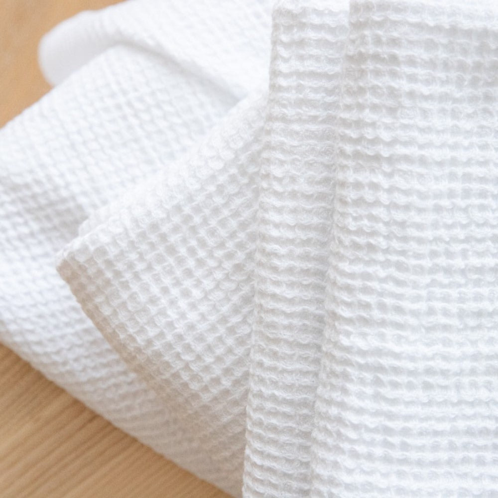 2x Big Waffle Hand towel - White linen