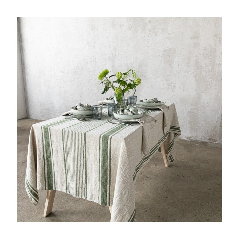 Linen Tablecloth - Provence - Forest Green