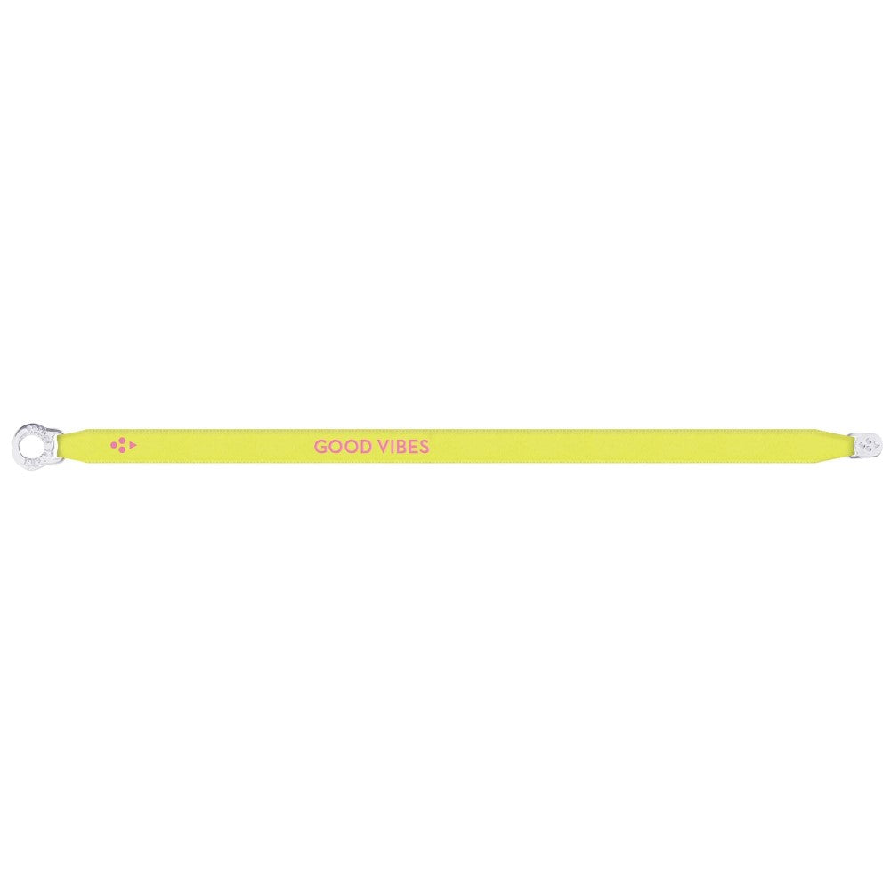 Satin Bracelet - Good Vibes - Neon Yellow