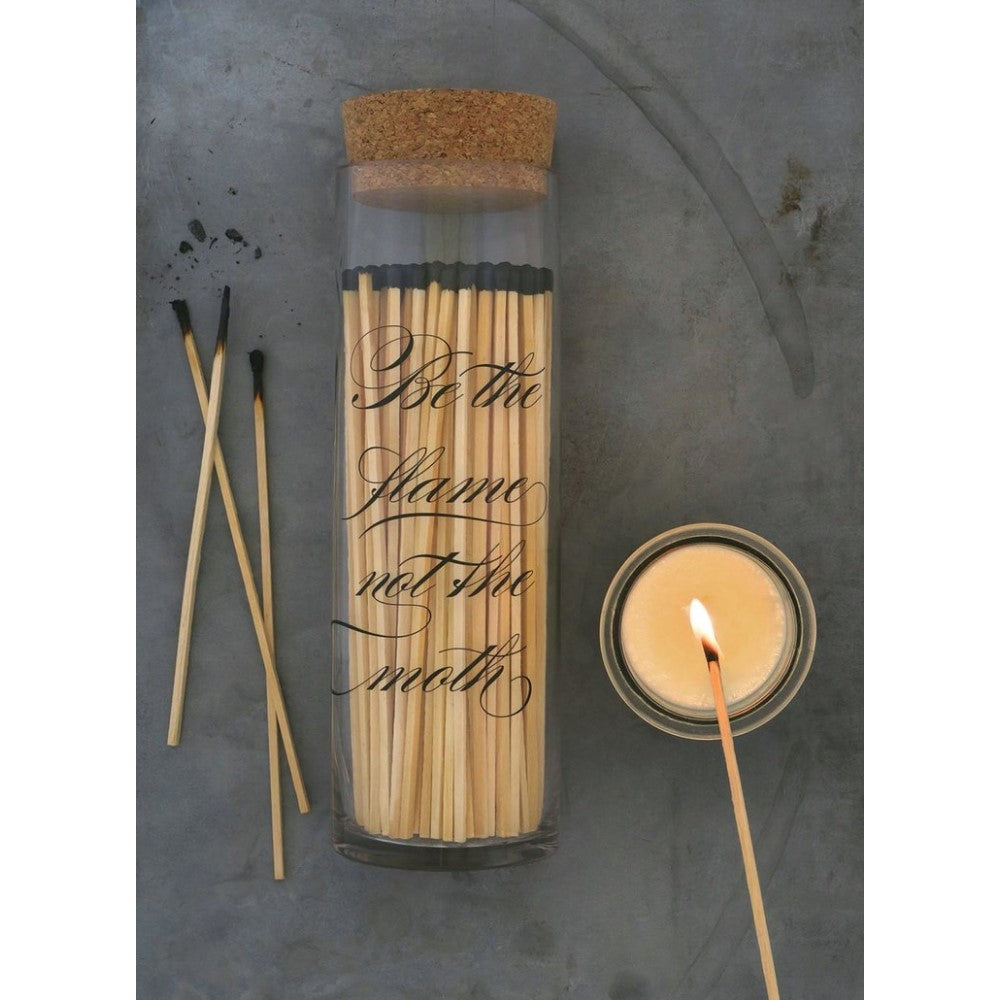 Calligraphy fireplace match bottle